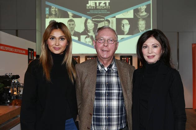 Wana Limar, Uwe Karsten Heye, Iris Berben at the press conference for Jetzt erst recht Gesicht Zeigen launches new online campaign Gesicht Zeigen Fuer ein weltoffenes Deutschland e V Copyright: xEventpressxRadkex
