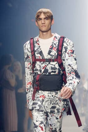 Presley Walker Gerber on the catwalk at the Hugo Boss Fashion Show during the Berlin Fashion Week at the Motorwerk in Berlin Copyright: xEventpressxGolejewskix