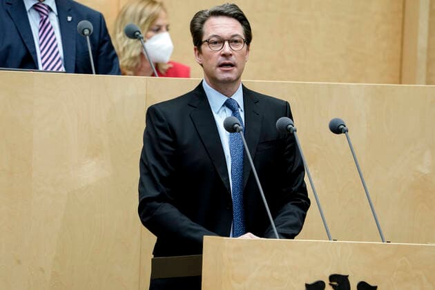 1002 meeting of the Bundesrat in Berlin Current, 05 03 2021, Berlin, Federal Minister of Transport Andreas Scheuer in portrait during his speech in the plenary hall at the 1001 meeting of the Bundesrat in Berlin Berlin Germany