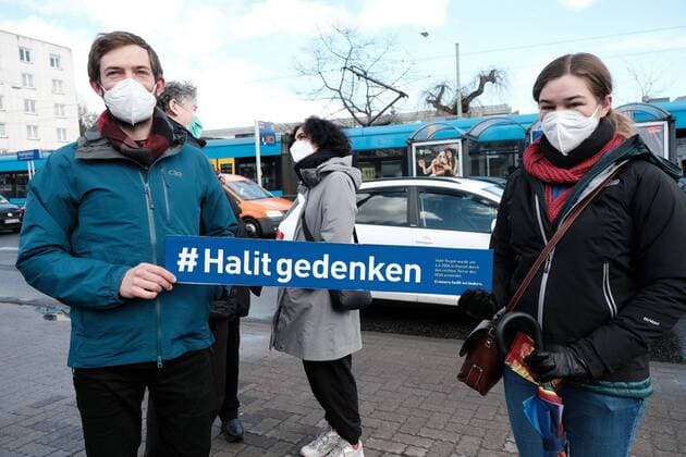 06 04 2021 xkhx Kassel, memorial at Halitplatz, racism, terror Funeral service on the 15th anniversary of the death of Kassel citizen Halit Yozgat Victim of the right-wing extremist terrorist group National Socialist Underground NSU picture shows KH