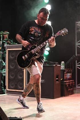 DELRAY BEACH - APRIL 14: Chad Gilbert of New Found Glory performs at the Old School Square Pavilion on April 14, 2021 in Delray Beach, Florida. Copyright: xmpi04 MediaPunchx