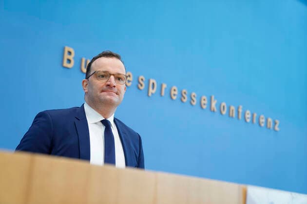 Federal Press Conference, Current Corona Situation Current, 23 04 2021, Berlin, Federal Minister of Health Jens Spahn in portrait at the Federal Press Conference on the topic Current Corona Situation Berlin Berlin Germany