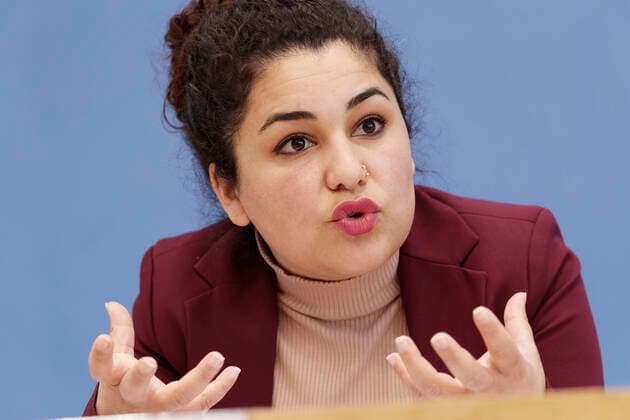 Newroz Duman 2021 05 04, Germany, Berlin Federal press conference, presentation of the annual balance right-wing violence 2020 and Techtsterrorismus In the picture Newroz Duman, initiative 19 February Hanau
