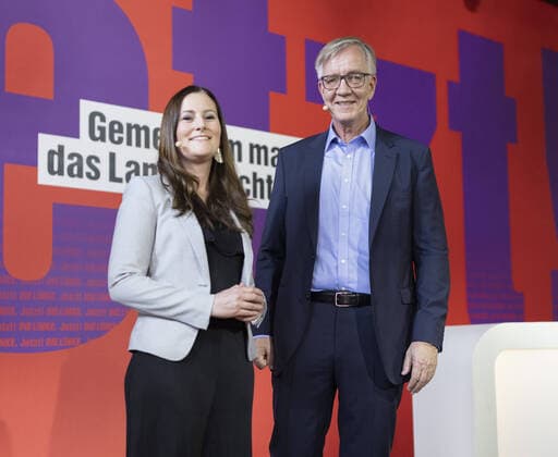 Co party leader Janine Wissler and parliamentary group leader Dietmar Bartsch are the top candidates of The Left Party for the 2021 federal election Berlin, 10 05 2021 Berlin Germany Copyright: xThomasxImo photothek.netx