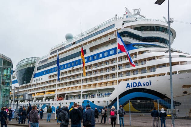 Kiel, 13 May 2021 Port of Kiel, Port of Kiel The AIDAsol will be the first cruise ship to arrive in Kiel on 13 May in preparation for the new cruise season First cruises to the Baltic Sea start on the Whitsun weekend