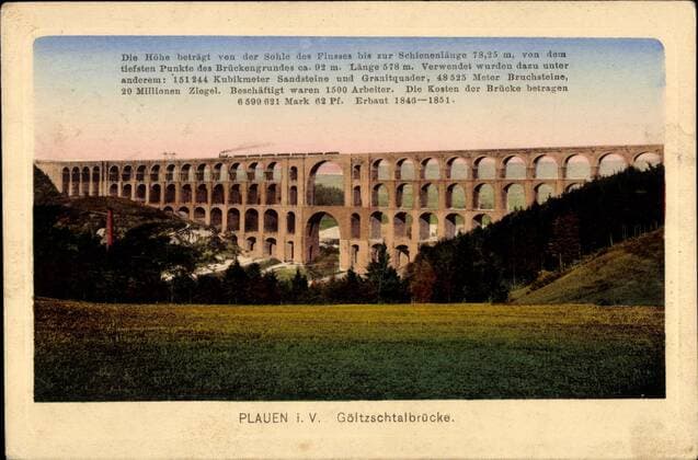 Plauen in the Vogtlandkreis, view of the Göltzschtal bridge