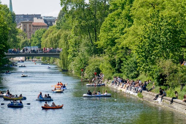 Landwehrkanal in spring, Berlin, Kreuzberg Landwehrkanal in spring, Berlin, Kreuzberg