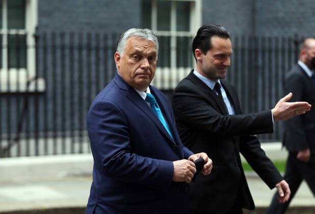 May 28, 2021, London, England, United Kingdom: Hungarian Prime Minister VIKTOR ORBAN is seen leaving 10 Downing Street after meeting with UK Prime Minister Boris Johnson. London United Kingdom - ZUMAs262 20210528_zip_s262_116 Copyright: xTayfunxSalcix