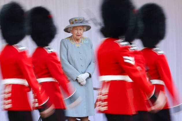 Bilder des Jahres 2021, Entertainment 06 Juni Entertainment Themen der Woche KW23 Entertainment Bilder des Tages . 12 06 2021. Windsor, United Kingdom. Queen Elizabeth II at the Trooping the Colour at Windsor Castle, United Kingdom.  xPoolx xi-Imagesx IIM-22265-0009