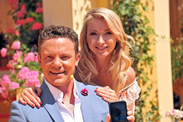 ARD Immer wieder Sonntags host Stefan Mross and singer Anna Carina Woitschack during the ARD entertainment show Immer wieder Sonntags on 13 06 2021 at Europapark Rust 20210613MWI1869