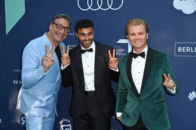 Mousse T , Younes Zarou, Nico Rosberg on the Green Carpet of the Green Awards 2021 at the Kraftwerk in Berlin on 18 06 2021