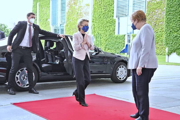 Federal Chancellor Angela Merkel receives the President of the European Commission, Ursula von der Leyen, at the Federal Chancellery 22 6 2021 Federal Chancellor Angela Merkel receives the President of the European Commission, Ursula von der Leyen, at the Federal Chancellery Berlin Federal Chancellery Berlin GER