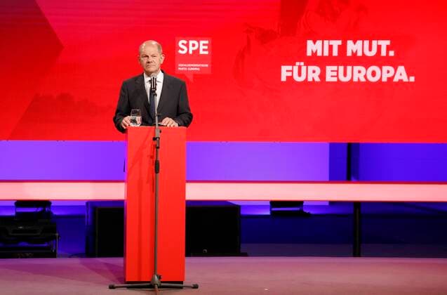 SPD Candidate for Chancellor Olaf Scholz, Germany, Berlin, With Courage For Europe PES Conference on the Future of Europe