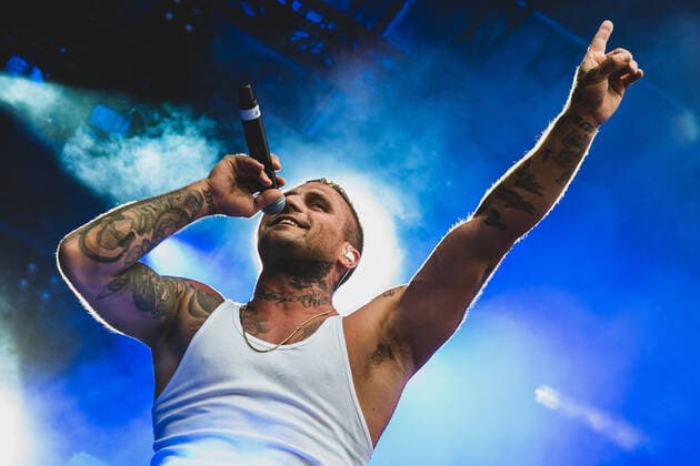 10 06 2017, xlakx, entertainment music, Kontra K concert emspor, v l Kontra K buergerlich Maximilian Diehn with new album on big tour Labyrinth Open Air 2017 10 06 2017 Berlin Zitadelle Spandau Berlin.