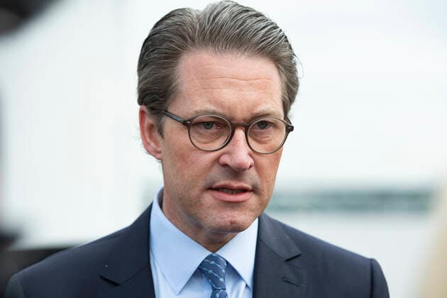 Andreas SCHEUER, CSU, Federal Minister of Transport, portrait, portrait, cropped single image, single motif, presentation of the action plan West German Canals Ð North Rhine Westphalia shift more goods to the ship MS Allegra on the Rhine bank Duesseldorf on 02 07 2021,