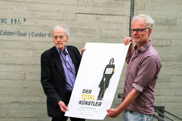 Timm Ulrichs and filmmaker Ralf Peter Post on the occasion of the film premiere of Der Totalkünstler 2018 at Sprengel Museum, Hanover, 26 5 2019.