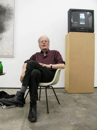Timm Ulichs during the conversation with Rene Zechlin at Galerie Wentrup, 11 6 2010