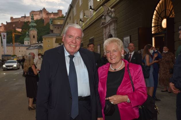 Klaus Michael Kühne, wife Christine, Kühne Foundation, Sponsor, Concert Vienna Philharmonic Orchestra, Salzburg Festival, 2021