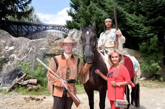 Sven Kramer, Matthias M and Hella Brice at the South German Karl May Festival on the open-air stage in the Event Park Western City Dasing, 31 07 2021 Foto:xS.xAdamx xFuturexImage
