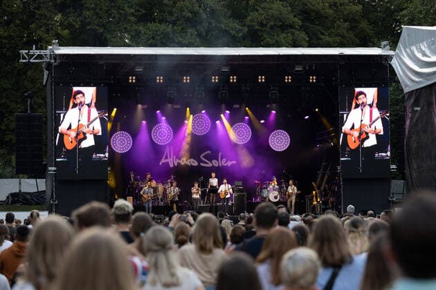 First live performance in Germany of the Spanish-German pop singer Alvaro Soler with the Mar de Colores European Tour at the Kunst Rasen Bonn, 11 08 2021 organized by E L Hartz Promotion GmbH Bonn Gronau NRW Germany