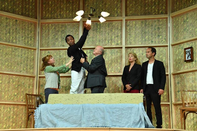 Joanna Semmelrogge, Derek Nowak, Hans Stadlbauer, Julia Uttendorfer and Benedikt Zimmermann Photo rehearsal Whos Afraid of the White Man Komödie im Bayerischen Hof Theater, Komödie München 16 August 2021