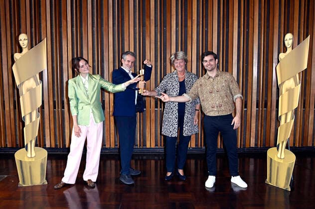 Lea van Acken, Ulrich Matthes, Monika Grütters and Lucas Reiber at the nomination announcement for the German Film Award 2021 at Kino International Berlin, 19 08 2021 Foto:xF.xKernx xFuturexImage
