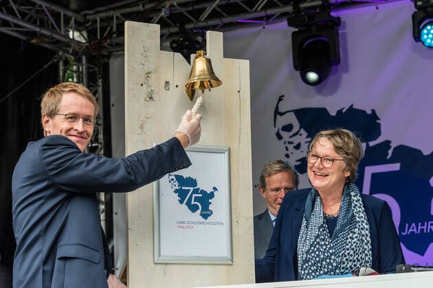 Schleswig, Schloss Gottorf, 22 August 2021 Schleswig Holstein celebrated its 75th birthday on Sunday. On the grounds of Gottorf Castle, a civic festival was held with colourful activities and free museums.