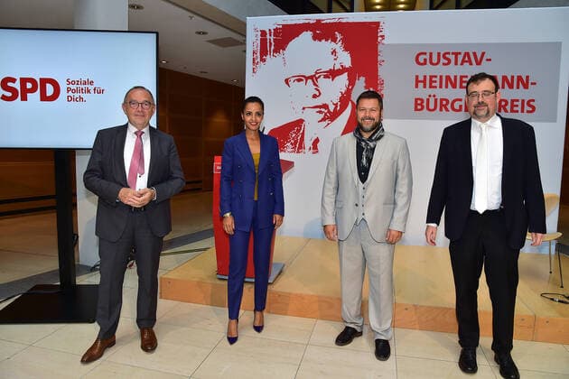 Gustav Heinemann Citizen Award 2021 Norbert Walter Borjans, Sawsan Mohammed Chebli, Ender Cetin, Imam , Elias Dray Award of the Gustav Heinemann Citizen Award in the Atrium of the Willy Brandt House in Berlin on 26 08 2021 Photopress Mueller
