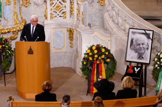 Frank Walter Steinmeier at the funeral act in honour of the late former Prime Minister Kurt Biedenkopf in the Frauenkirche Dresden Dresden, 03 09 2021 Foto:xJ.xMWx xFuturexImage