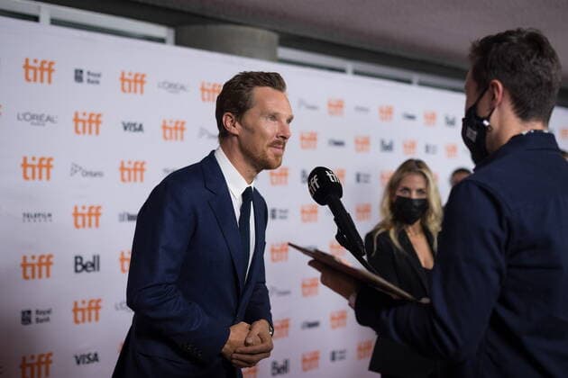 Toronto International Film Festival - The Electric Life of Louis Wain Premiere September 11, 2021, Toronto, on, Canada: Actor Benedict Cumberbatch speaks during an interview on the red carpet at for the film The Electrical Life of Louis Wain during the Toronto International Film Festival in Toronto on, Saturday, September 11, 2021. Toronto Canada  - ZUMAc35_ 20210911_zaf_c35_144 Copyright: xTijanaxMartinx