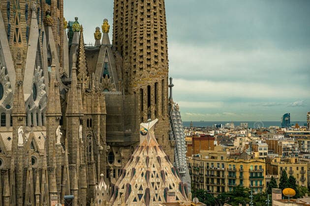 September 21, 2021, Barcelona, Catalonia, Spain: Detail view of the Basilica of La Sagrada Familia during the annual press conference about the state and progression of the ongoing construction. Due to the Corona-Virus crisis the date of completion has been postponed and there will no new date announced until 2024, when the works will hopefully again at the pace of 2019. Barcelona Spain - ZUMAo105 20210921_zap_o105_009 Copyright: xMatthiasxOesterlex