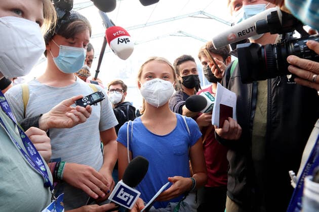 photo ipp clemente marmorino milan 28 09 2021 youth4climate driving ambition youth climate conference in the photo greta thunberg interviewed at the mico youth4climate fair un  0