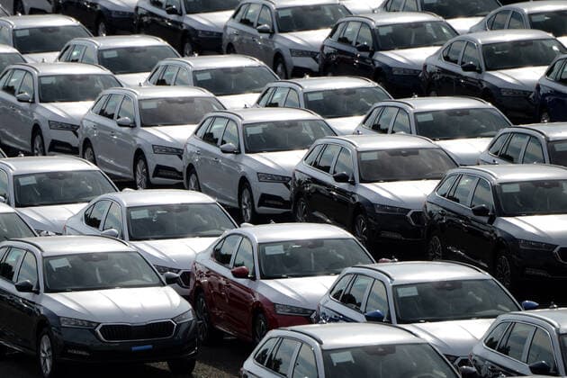 October 7, 2021, Mlada Boleslav, Czech Republic: Skoda Auto has problems with missing chips. New Skoda automobiles stand in a parking near Skoda Auto manufacturing plant near Mlada Boleslav city in the Czech Republic. ..Car manufacturer Skoda Auto will limit, or completely stop, production in all of its three factories in the Czech Republic from October 18 until the end of 2021. Mlada Boleslav Czech Republic - ZUMAr156 20211007_zap_r156_003 Copyright: xSlavekxRutax
