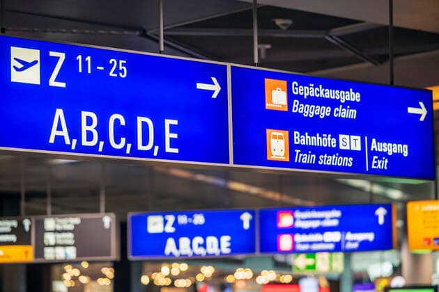 Frankfurt Airport Guide to Terminals Z, A, B, C D, E, Train Stations and Baggage Claim DEU, Germany, Hesse, Frankfurt am Main