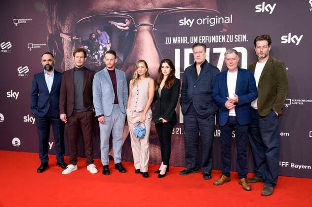 David A Hamade, Stefan Murr, Patrick Güldenberg, Cosima Lehninger, Deleila Piasko, Nicholas Ofczarek, Andreas Lust and Julian Looman at the premiere of the Sky series The Ibiza Affair at the Arri Kino Munich, 17 10 2021 Foto:xS.xAdamx xFuturexImage