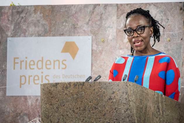 At the end of the Frankfurt Book Fair, the author Tsitsi Dangarembga Foto from Zimbabwe received the Peace Prize Copyright: epd-bild ThomasxLohnes EDITORIAL USE ONLY