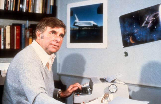 GENE RODDENBERRY 1921 - 1991 GENE RODDENBERRY 1921 - 1991 US writer, producer Date: 1991. Strictly editorial use only in conjunction with the promotion of the film. Credit line mandatory. This image is copyright of the film company and is supplied under the terms of issue as film still. No commercial or book cover use permitted without prior consent from the film company.  Mandatory credit line: Courtesy Ronald Grant Mary Evans