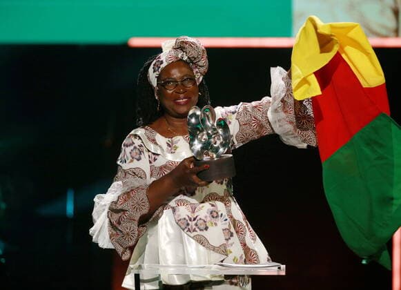 Laureate Marthe Wandou, Cameroon, at the 2021 Right Livelihood Award ceremony at Cirkus, in Stockholm, Sweden on December 01, 2021 Wandou received the prize for building a model of community based child protection in the face of terrorist insurgency and gender based violence in the Lake Chad region of Cameroon Stockholm Sweden x1037x,  Copyright: xSörenxAnderssonx xTTx SWEDEN RIGHT LIVELIHOOD AWARD