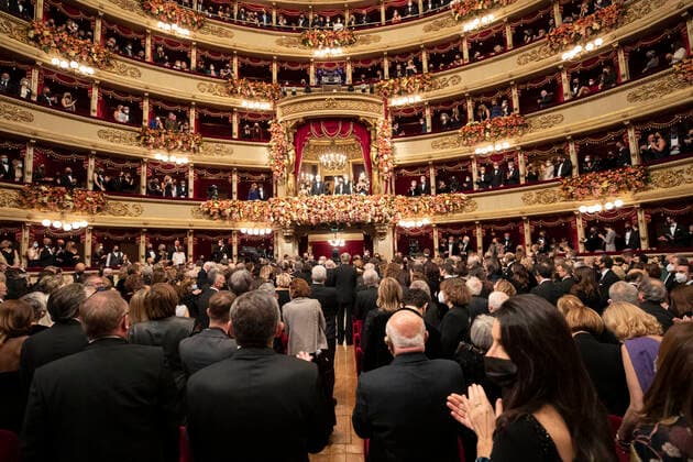 Photo IPP Francesco Ammendola Milan 7 12 2021 The President of the Republic Sergio Mattarella and Mrs. Laura, on the occasion of Macbeth, premiere of the opera and ballet season 2021 2022 of Teatro alla Scala Photo by Francesco Ammendola Press and Communication Office of the Presidency of the Republic  0