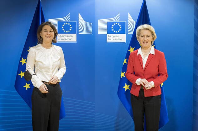 German Foreign Minister Annalena Baerbock meets the President of the European Commission, Ursula von der Leyen, in Brussels Belgium Copyright: xThomasxKoehlerx