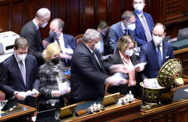 Photo IPP Fabio Cimaglia Rome 29 01 2022 Chamber of Deputies Seventh ballot for the election of the President of the Republic In the photo the counting operations Rome 29 01 2022 Chamber of Deputies  0