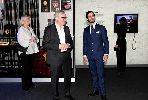 Ingmarie Halling, Klas Bergling, Prince Carl Philip and Princess Sofia at the inauguration of the Avicii experience in Stockholm, Sweden, Feb 24, 2022 STOCKHOLM SWEDEN x10070x,  Copyright: xJessicaxGow TTx AVICII EXPERIENCE