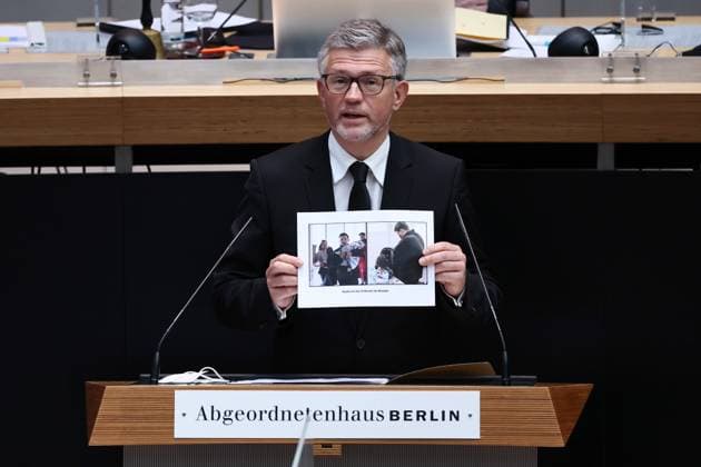 The Ambassador of Ukraine in Germany Andrij Melnyk during the current hour about the Russian war of aggression on Ukraine and the reception in the city of war refugees in the House of Representatives in Berlin on 10 March 2022 plenary session in the House of Representatives Berlin