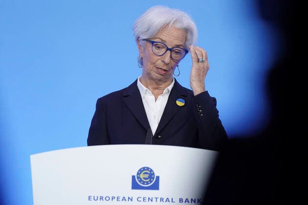 ECB European Central Bank Press Conference News, 10 03 2022, Frankfurt, Christine Lagarde President of the European Central Bank with hand gesture at todays press conference at the ECB European Central Bank in Frankfurt Frankfurt Hesse Germany