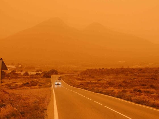 14 03 2022, Spain, Andalusia A cloud of Sahara dust moves north Sahara