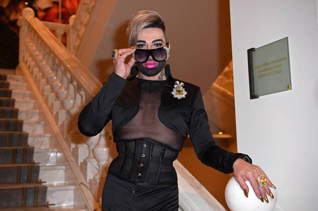 Harald Glööckler at the Anja Gockel Fashion Show W22 23 Weltgewand t as part of the Berlin Fashion Week at the Hotel Adlon Kempinski in Berlin on 15 03 2022