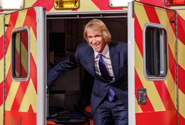 Ambulance movie premiere director and producer Michael Bay gets out of an ambulance at the Germany premiere of Ambulance at Zoo Palast in Berlin on 22 03 2022 Berlin Germany Zoo Palast