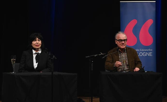 Writers Michael Köhlmeier and Monika Helfer read at Lit Cologne, the international literature festival
