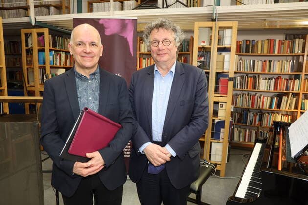 Presentation of the Erich Fried Prize 2021 Vienna, Literaturhaus, 03 04 2022 Frank WITZEL Laureate, Ingo SCHULZE Laudatio