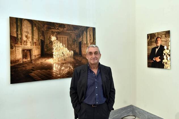 Photo IPP Felice De Martino Naples 13 04 2022 inauguration of the photographic exhibition E stata la mano di Dio images from the set In the photo Gianni Fiorito author of the photographs of the film E stata la mano di Dio Italy Photo Press World Copyright  0